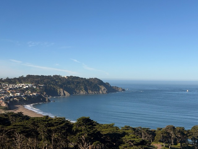 View of China Beach from Immigration Point Overlook in SF